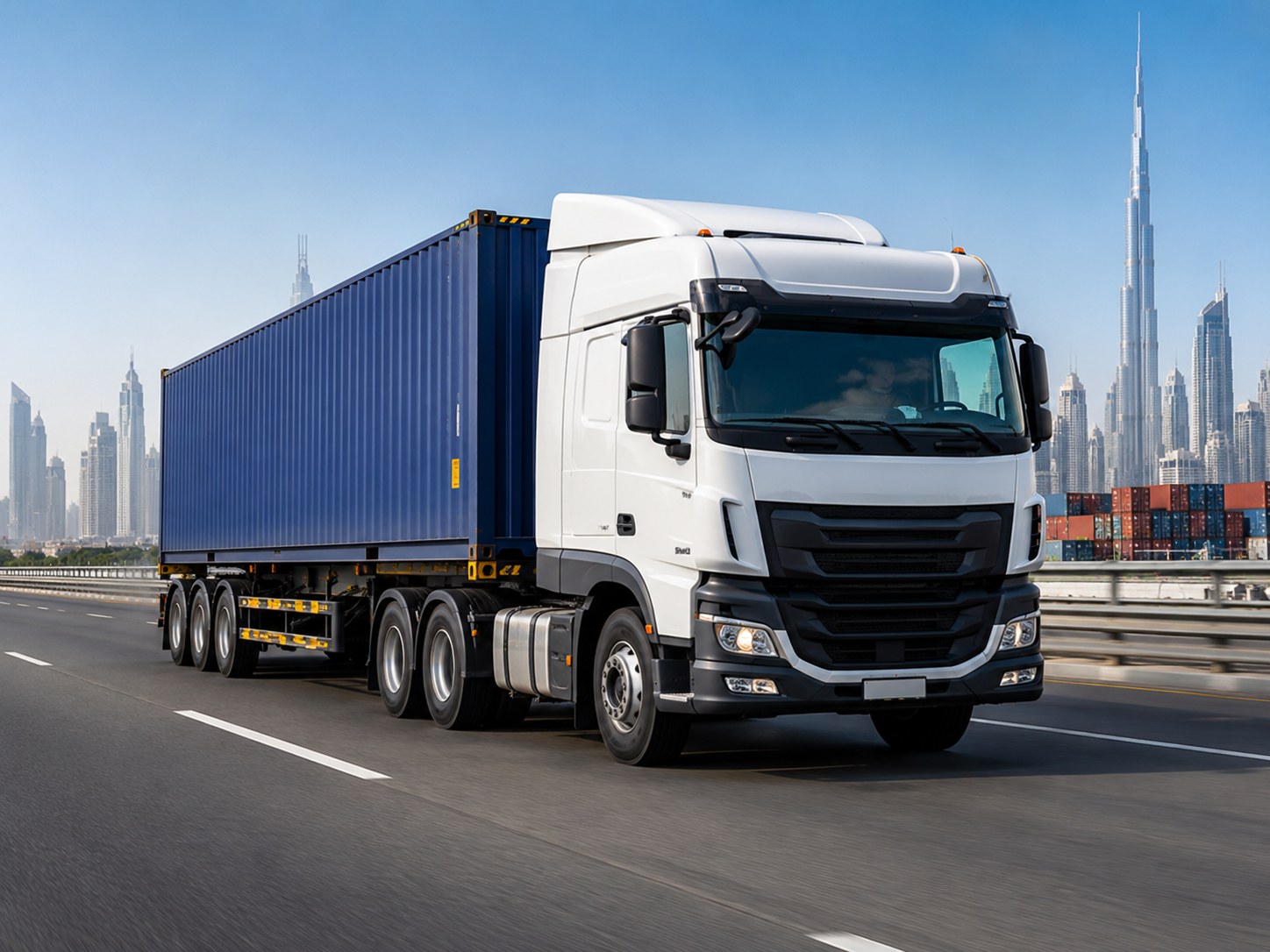 Heavy cargo truck on a Dubai road