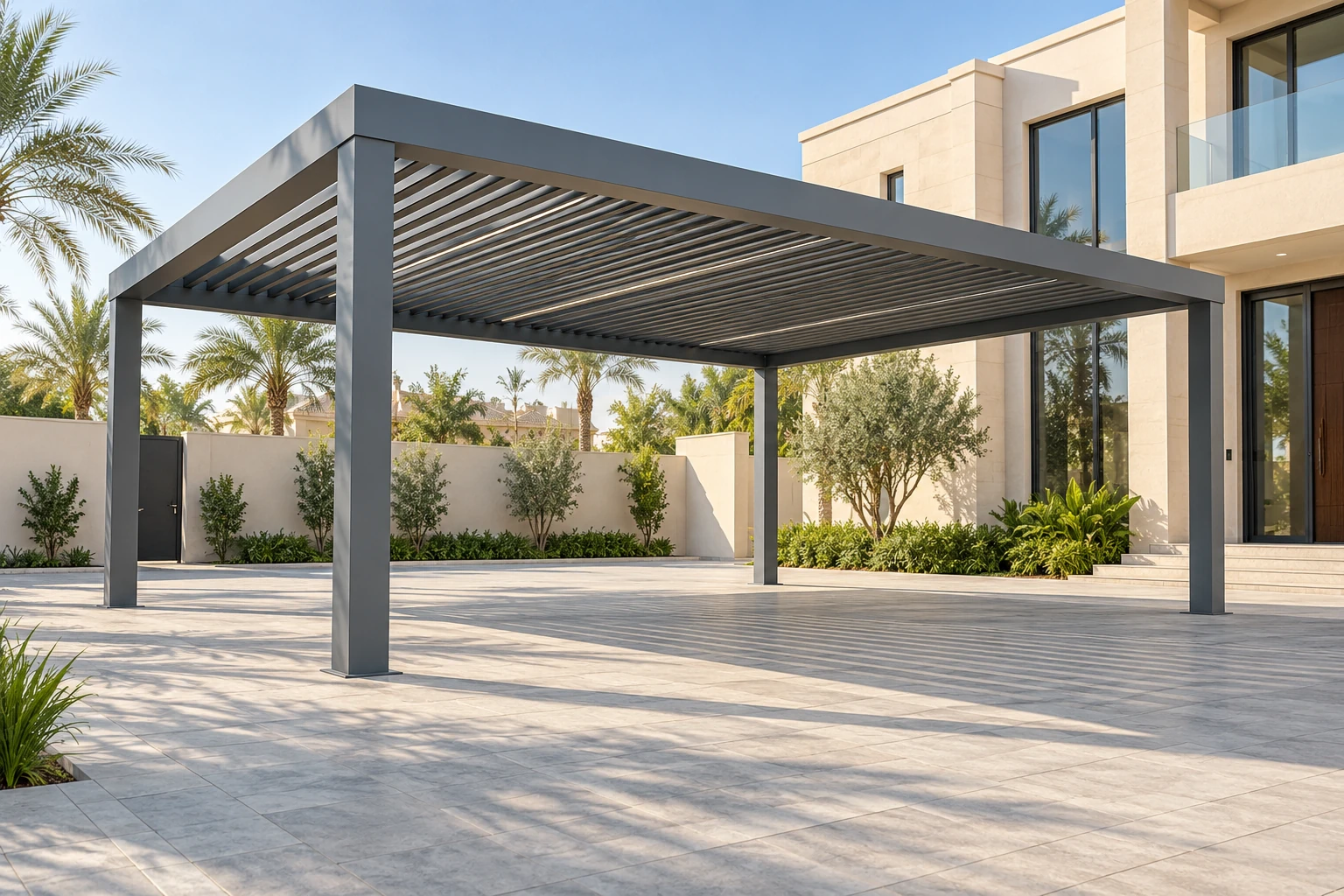 Architectural service illustration: metal, aluminium and glass work