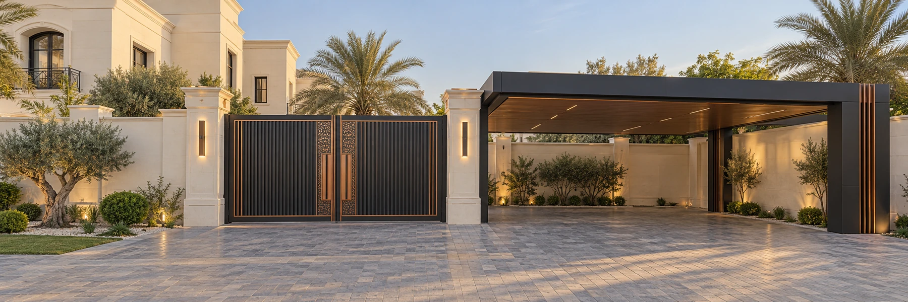 Illustrative architectural metal, glass and aluminium installation