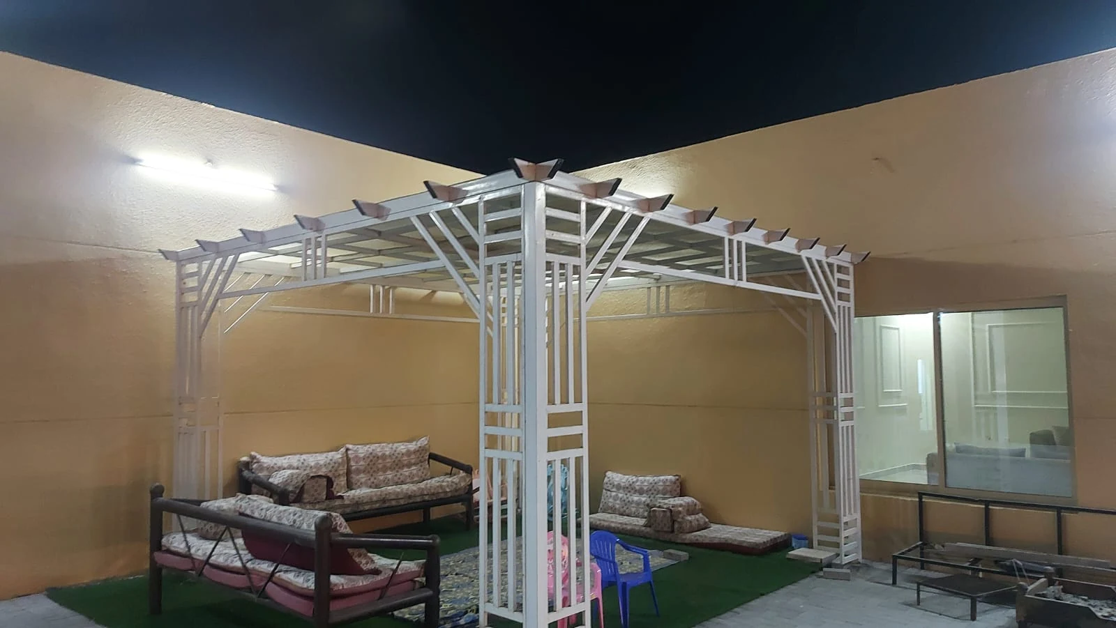 Decorative metal canopy framework