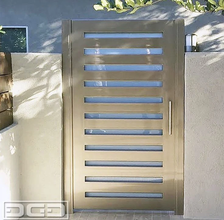 Horizontal metal pedestrian gate