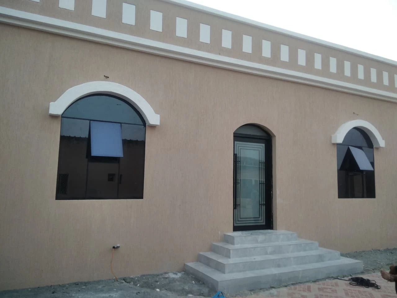 Exterior windows and door on a villa