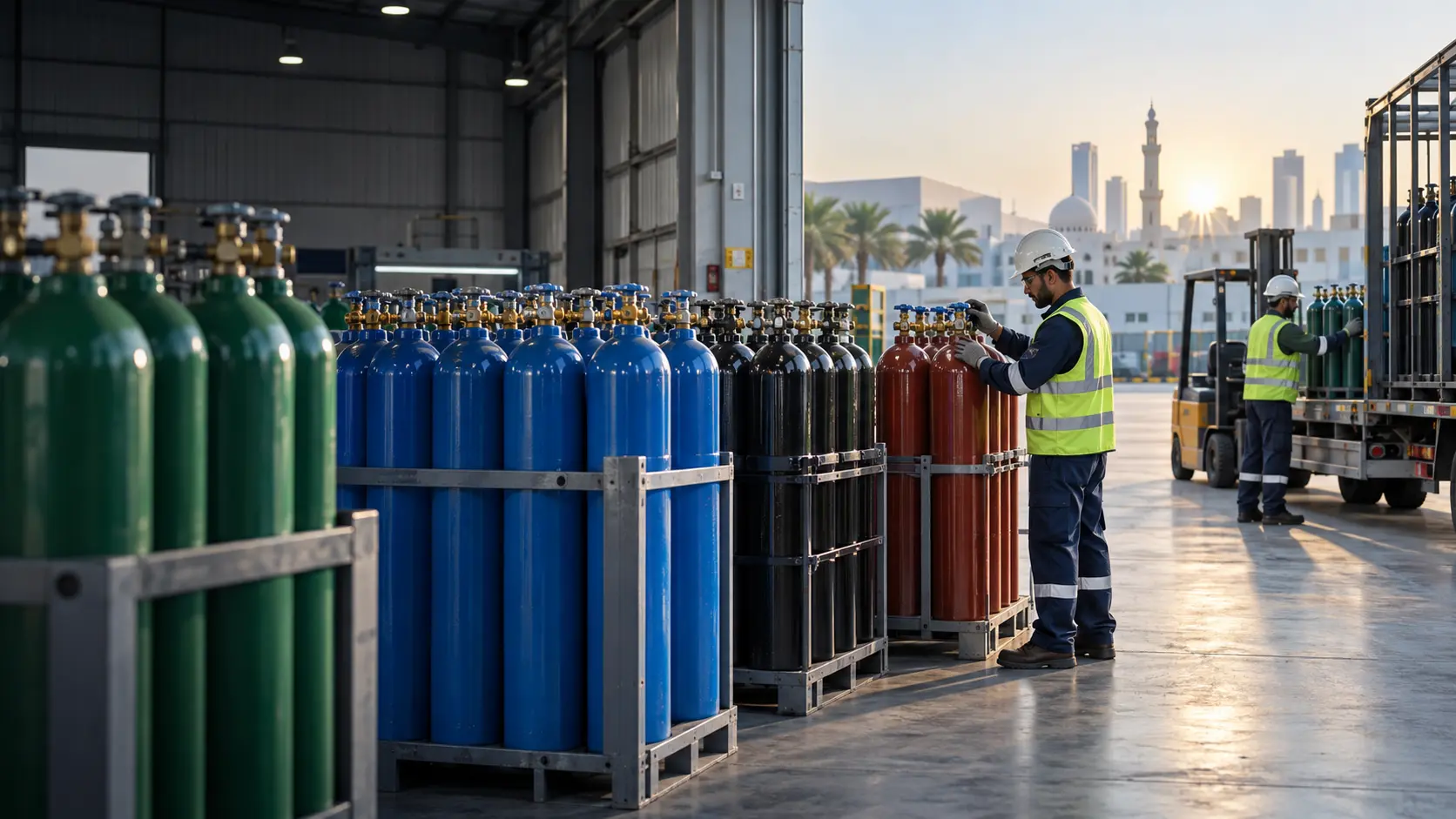 Industrial gas cylinders
