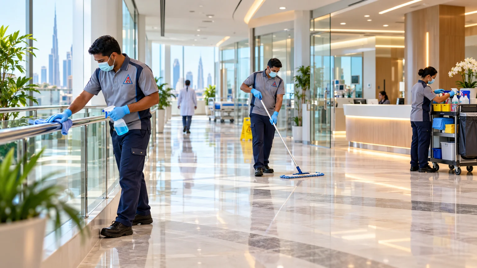 Housekeeping support for hospital environments.