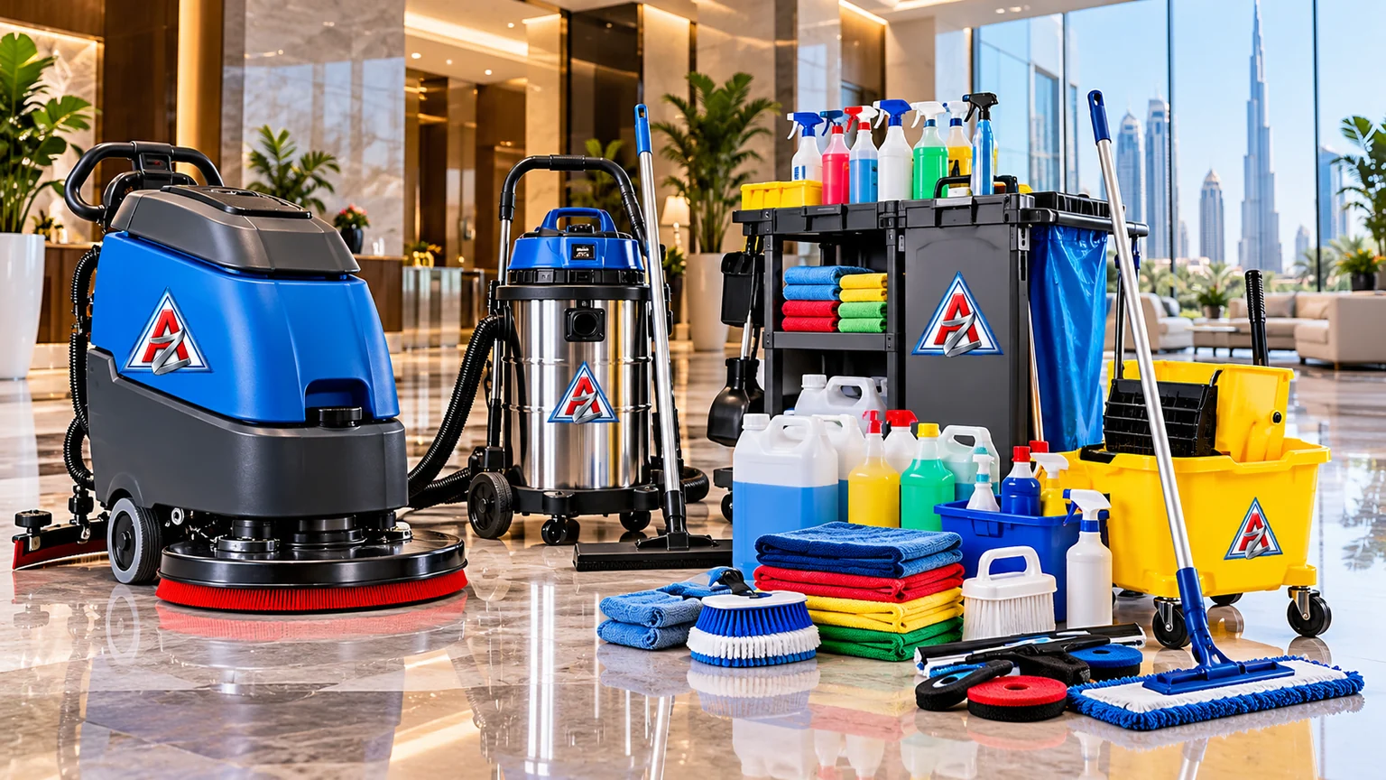 Cleaning machines, equipment and materials supplied by Al Zumorud Technical Services