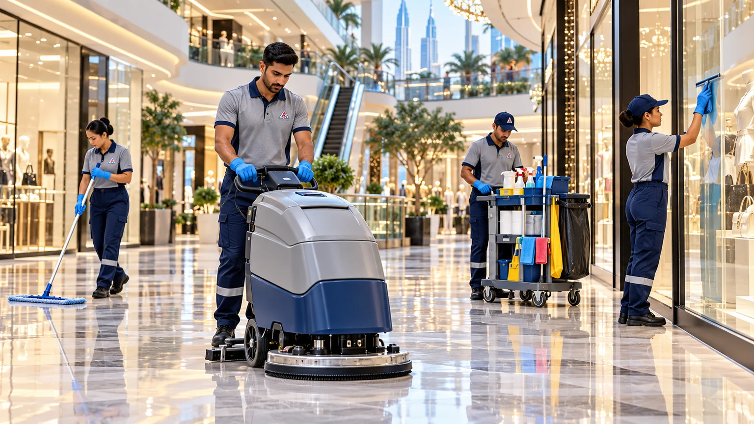 Shopping Malls cleaning service scene
