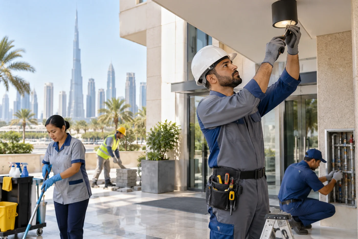 Facility management team supporting a modern property