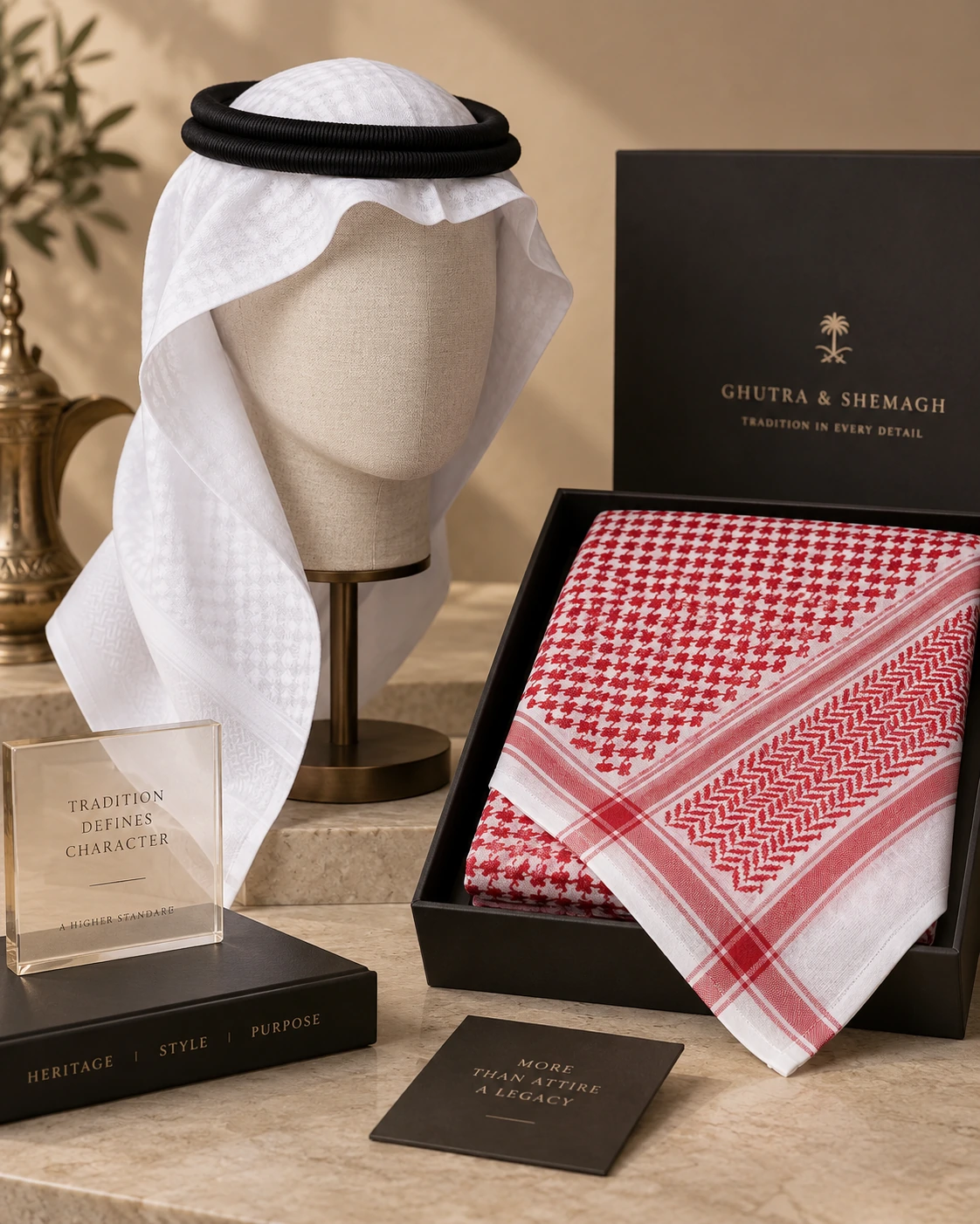 Ghutra & Shemagh — illustrative generated men’s accessory image, displayed uncropped