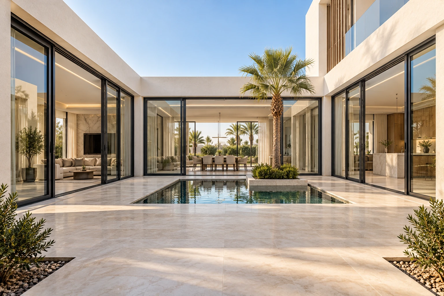 Aluminium, glass and interior design inspiration — illustrative design