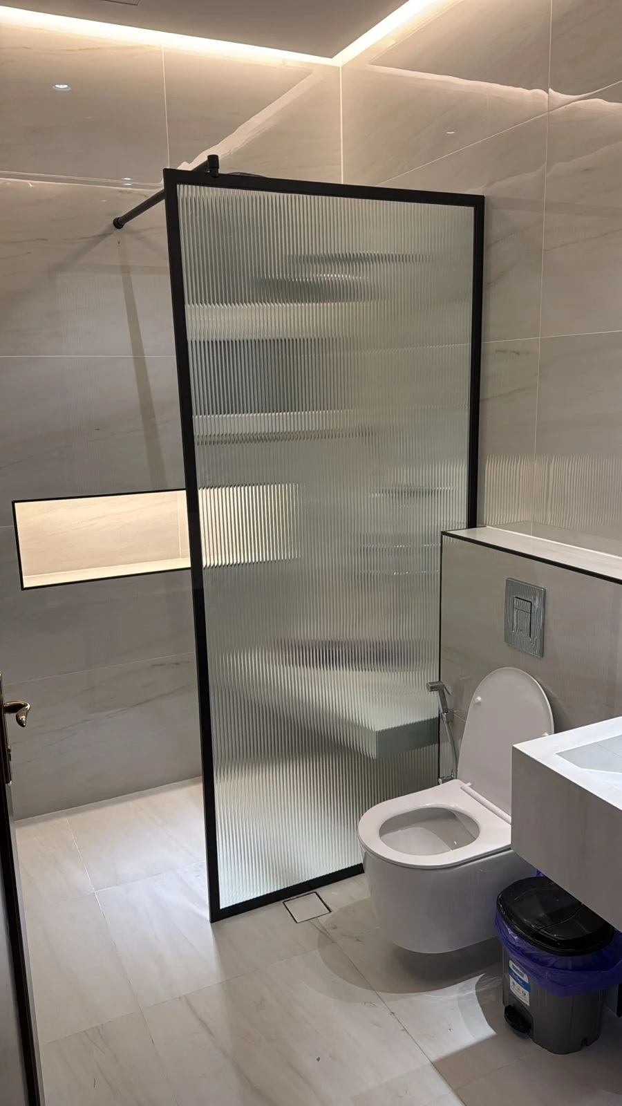 Shower glass door detail