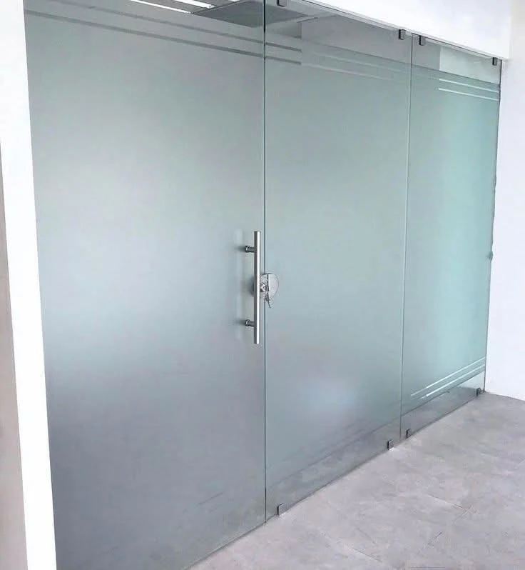 Frosted glass doors