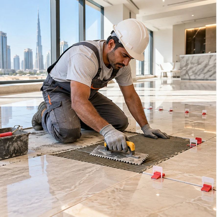 Tiles work — relevant technical service photograph