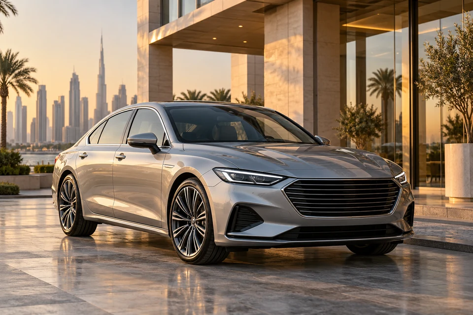 Unbranded sedan in a contemporary UAE setting