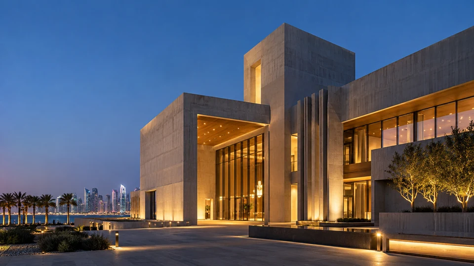 Contemporary architecture in a Gulf setting