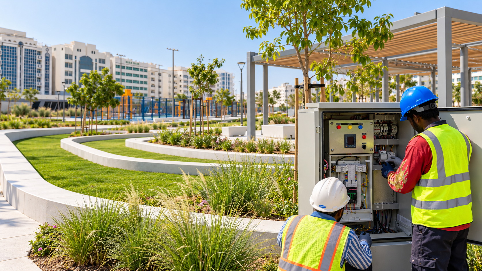 HGM technical and landscaping services project in Abu Dhabi