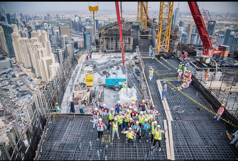 High-rise construction team