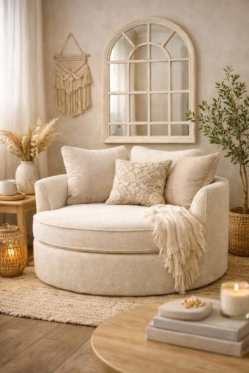 Client-supplied comfortable cream sofa photograph