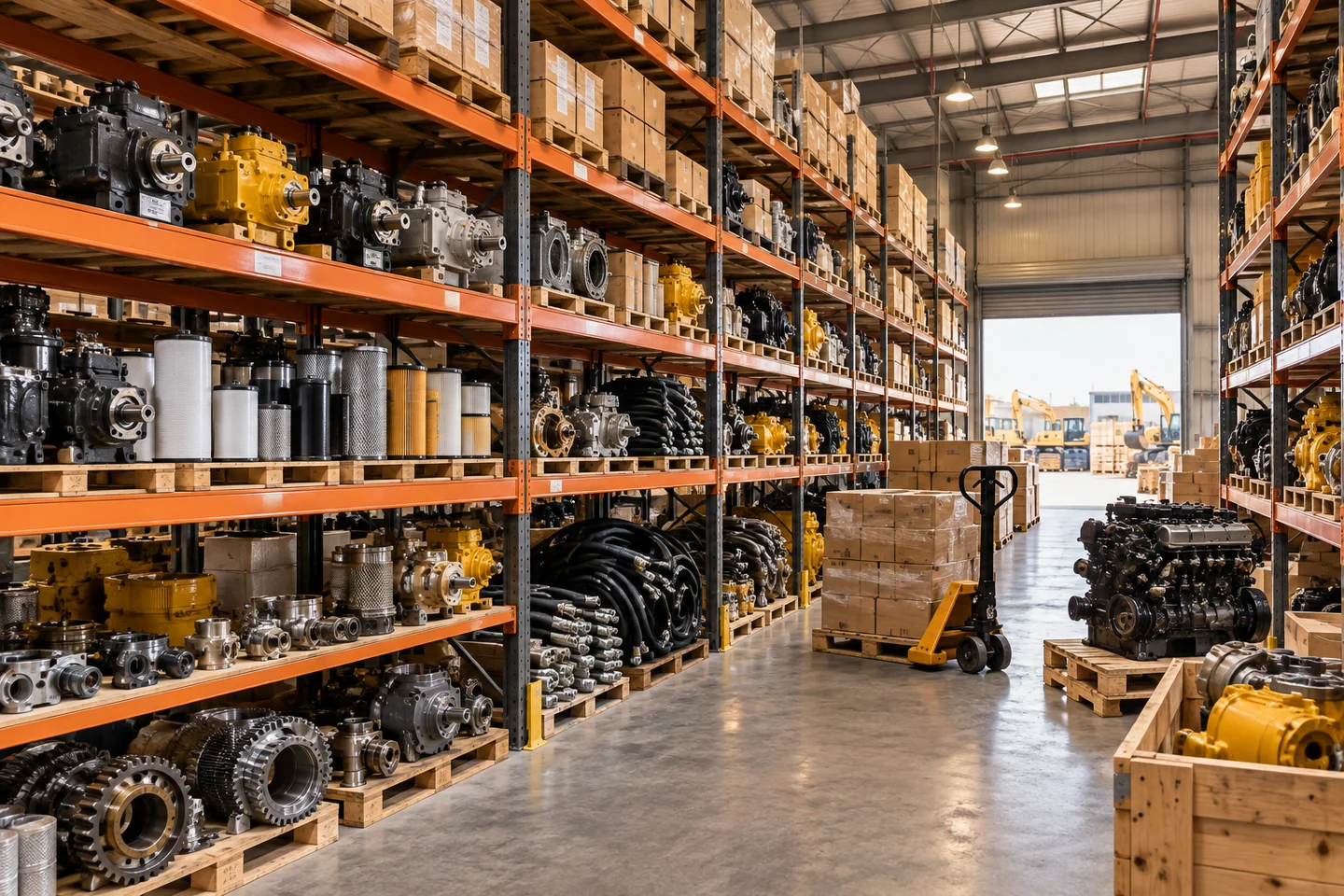 Heavy equipment spare parts warehouse
