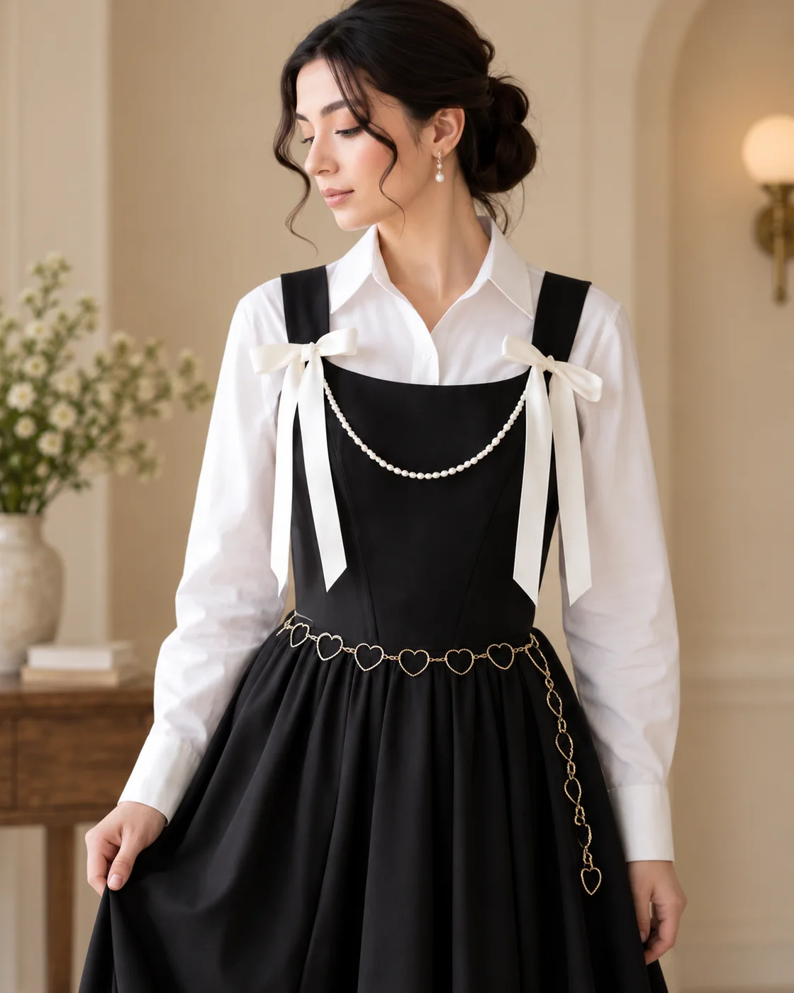 Black corset detail