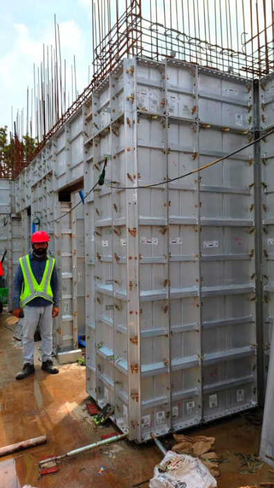 Columns aluminum formwork application