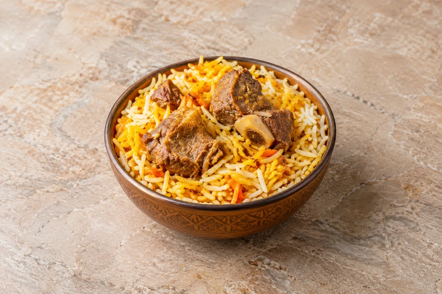 Rice with meat — small — representative photograph
