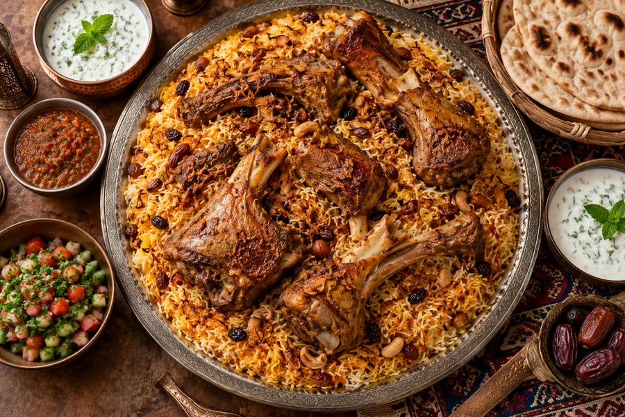 Goat mandi sharing platter