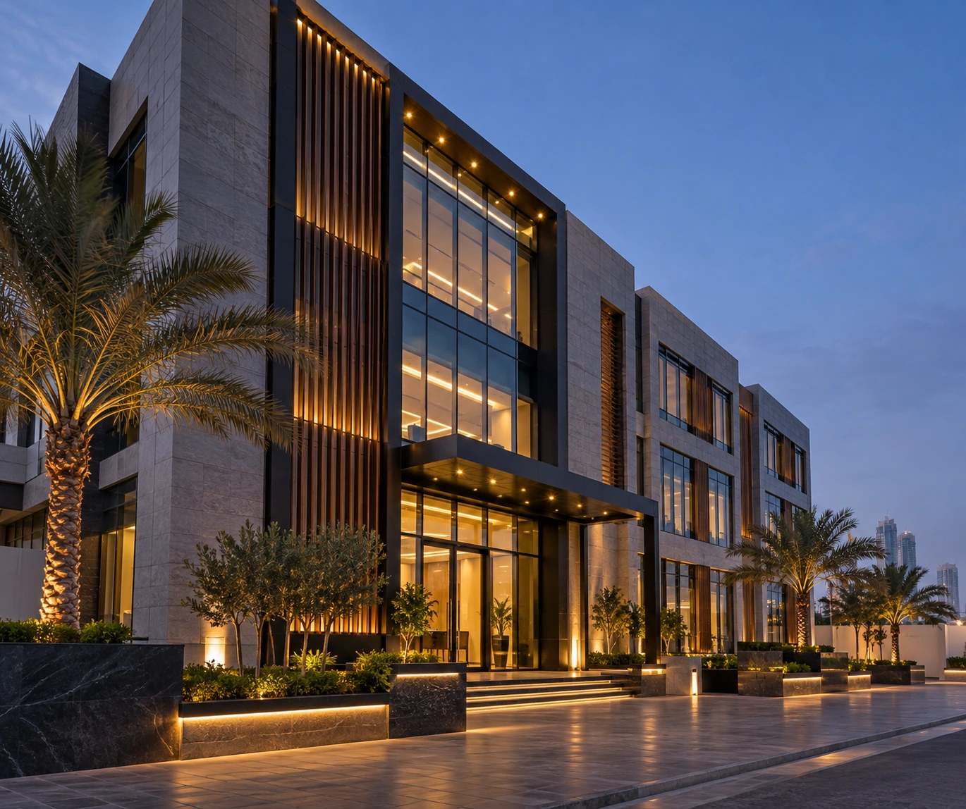 Contemporary commercial building exterior