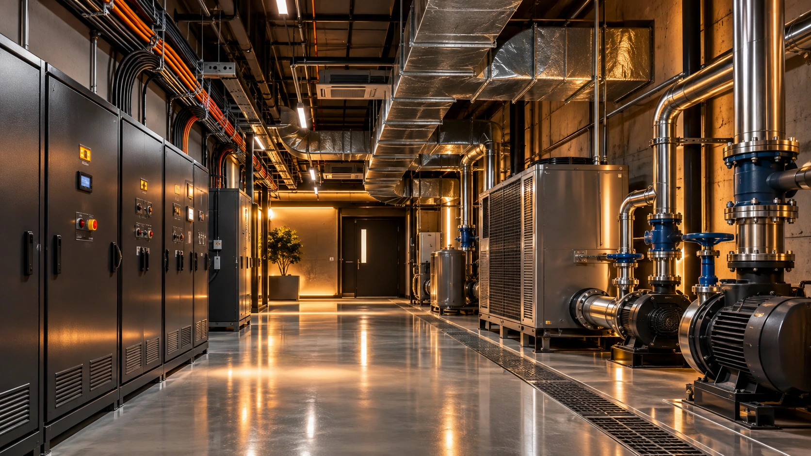 Premium mechanical building services corridor