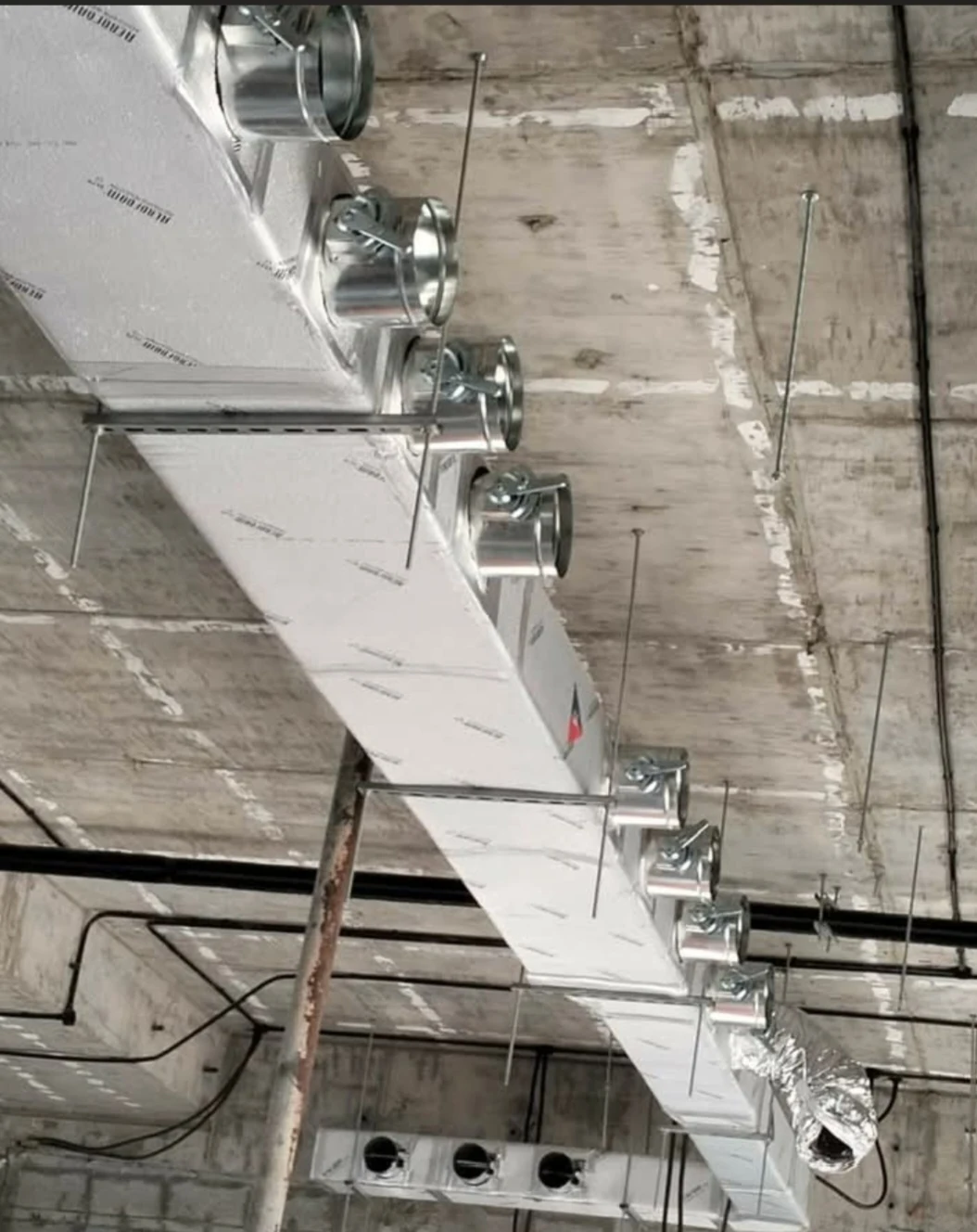 Installed ductwork and building service runs