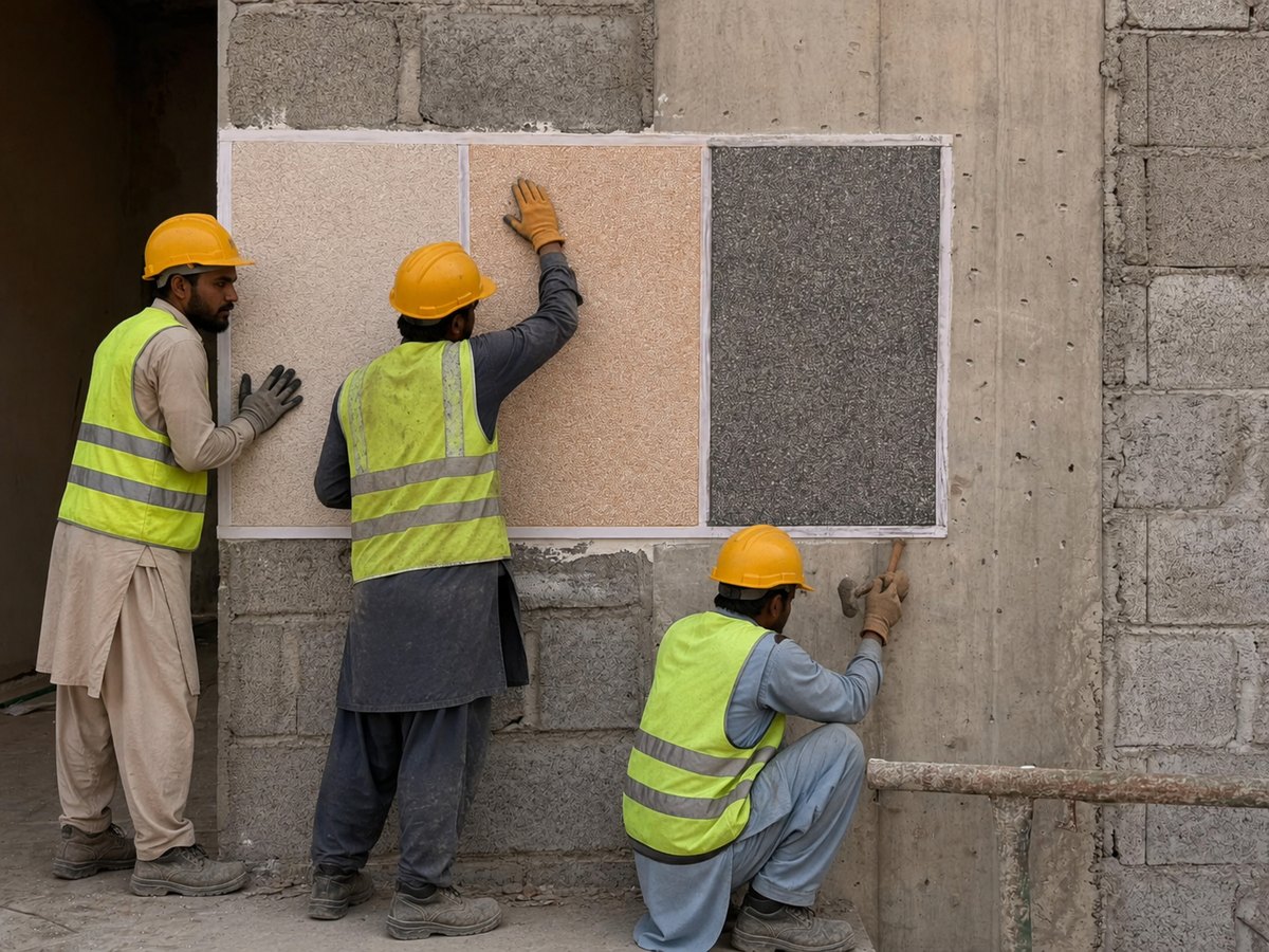 Stone cutting at the M I M Marble workshop, Musaffah