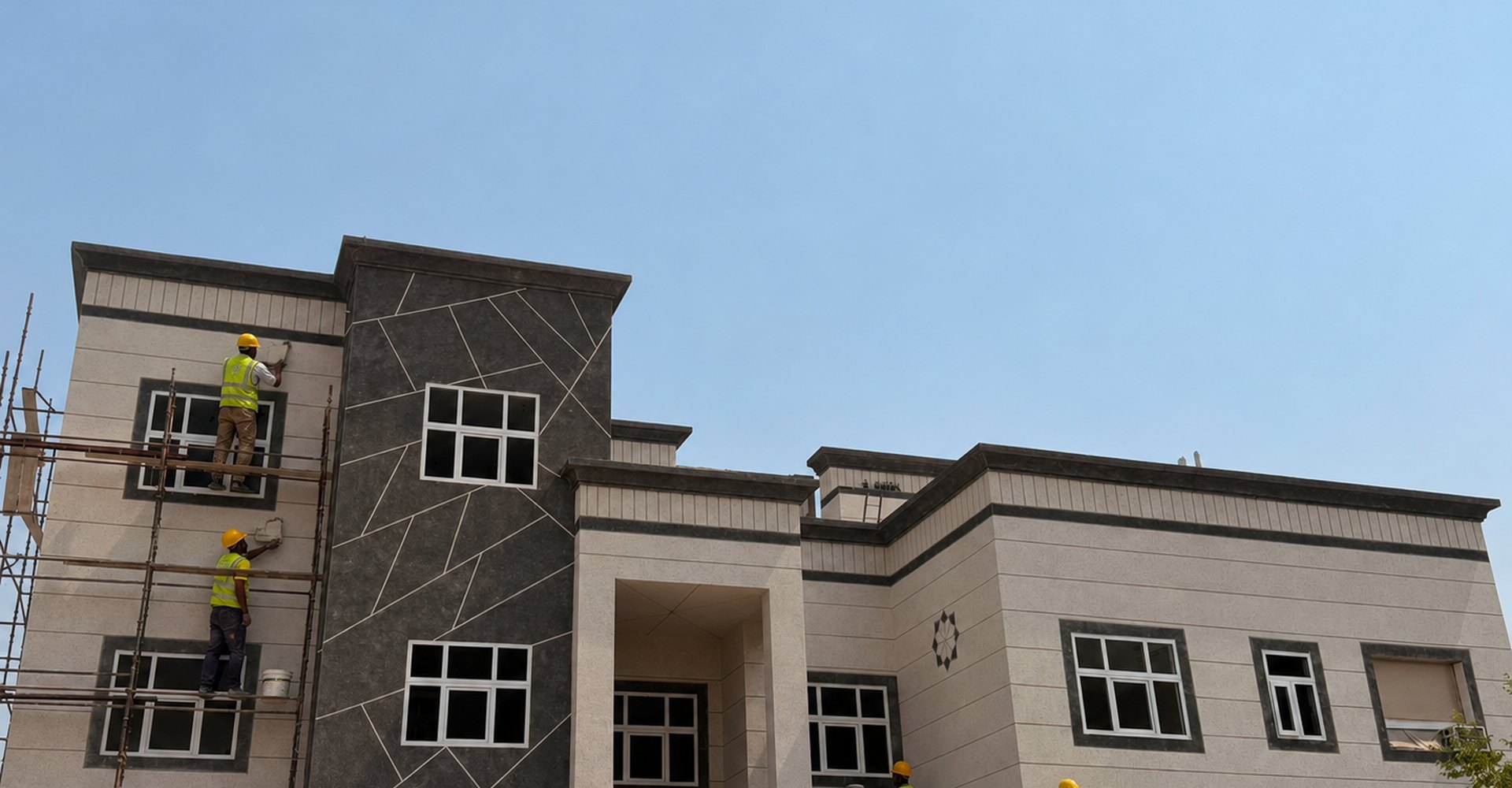 Marble chips plastered surface, Abu Dhabi