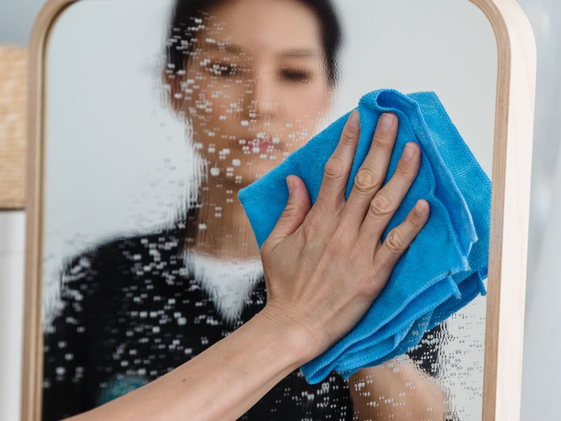 Cleaning window glass and frames