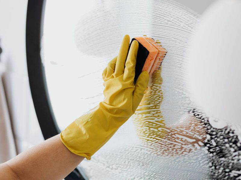 Mopping a hard floor