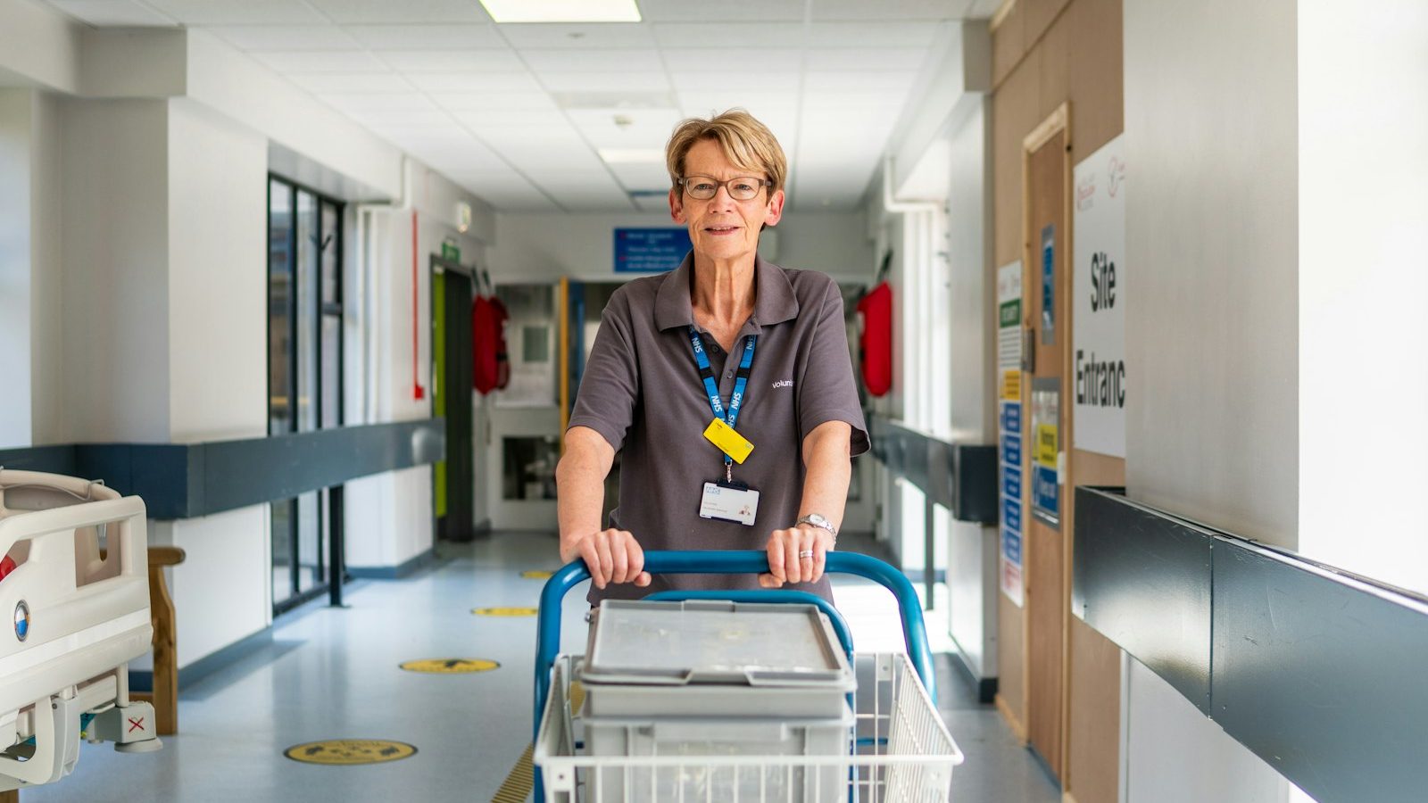 Cleaning of a medical centre corridor and waiting area