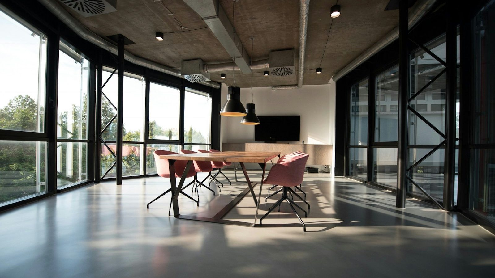Office cleaning of workstations and a meeting room