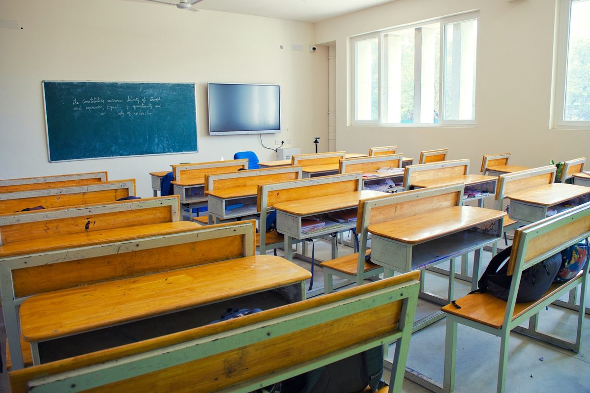 School cleaning of a classroom and corridor