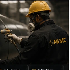 Industrial metal coating work