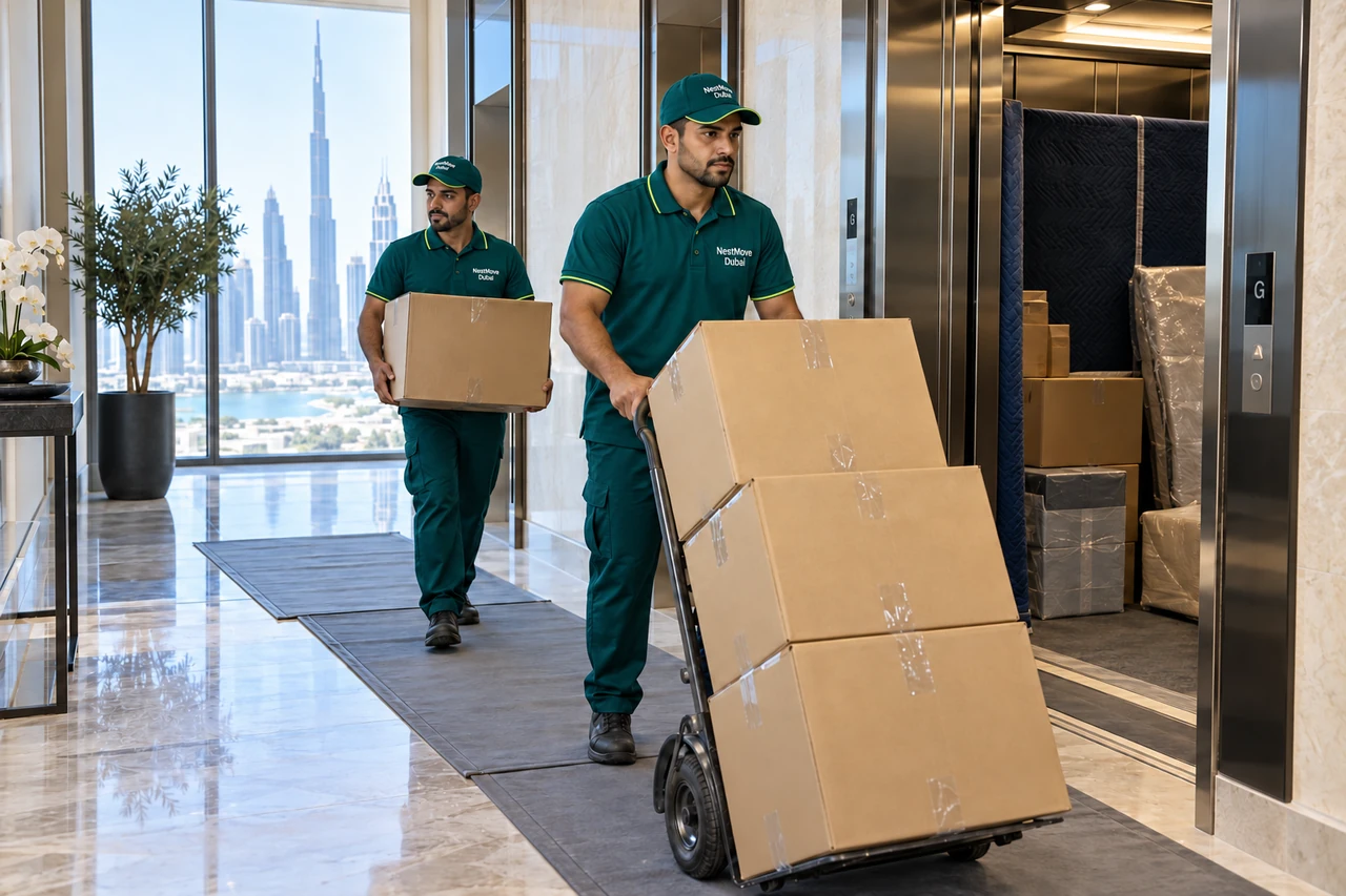 Apartment Moving service scene in Dubai
