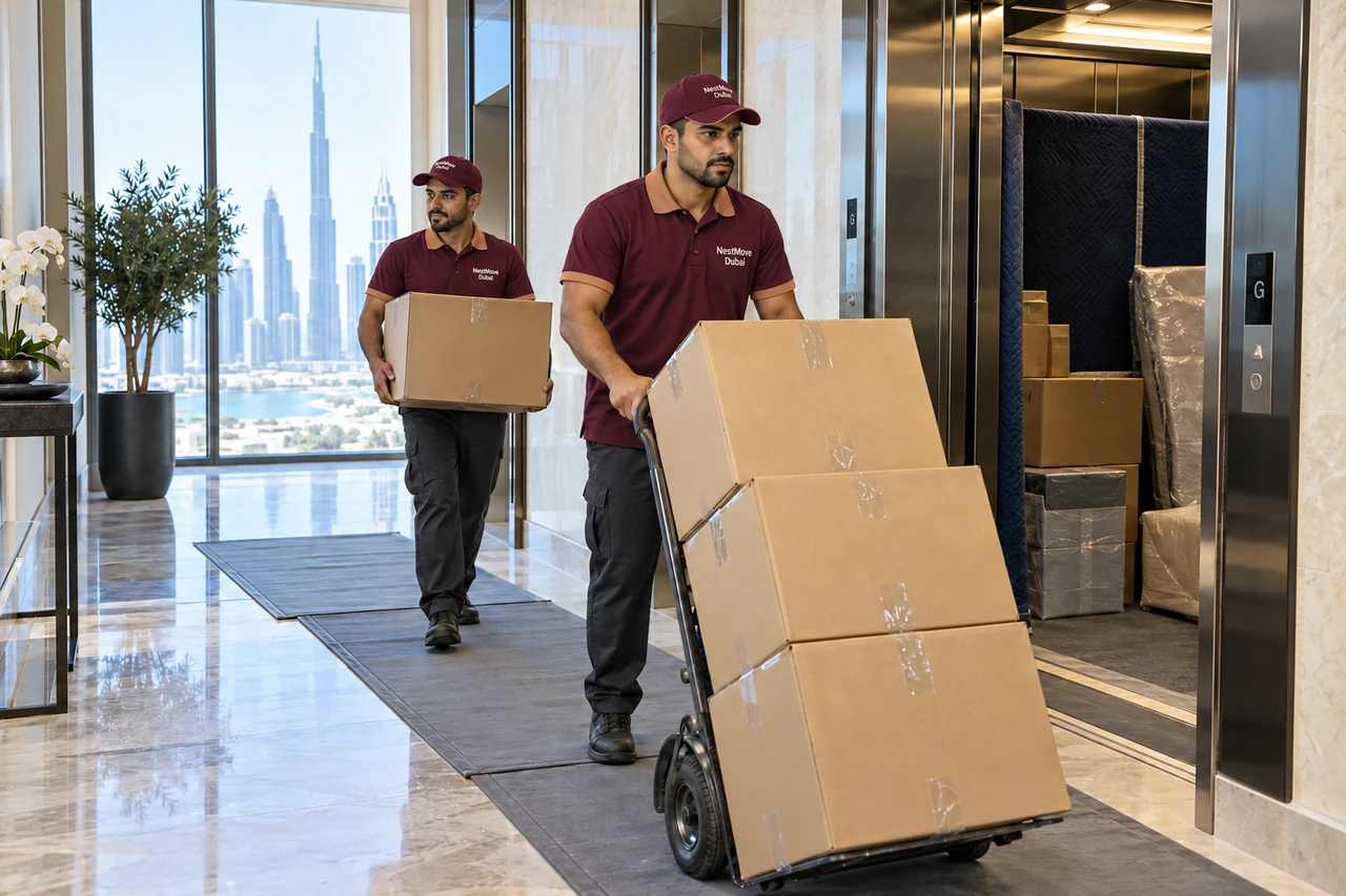 Apartment Moving service scene in Dubai