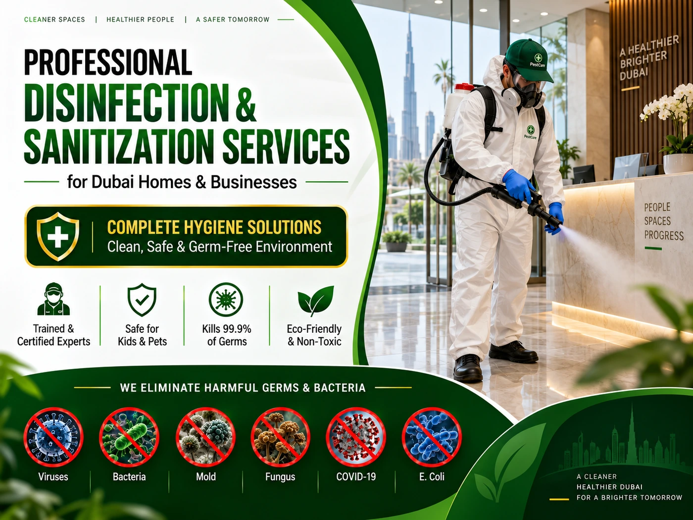 Professional disinfection in a Dubai office