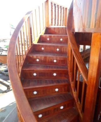 Wooden boat stairs