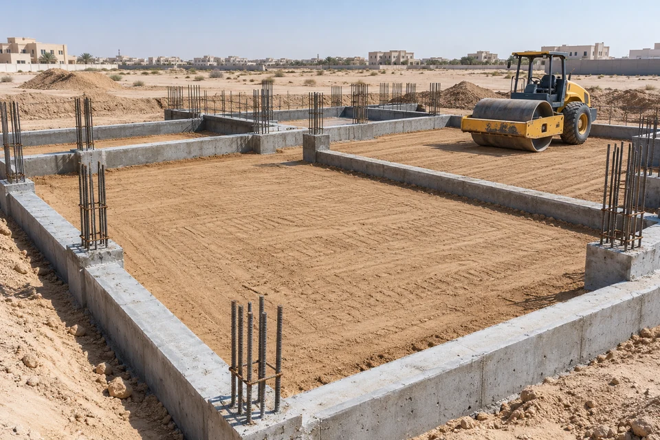 Ground floor soil filling and preparation