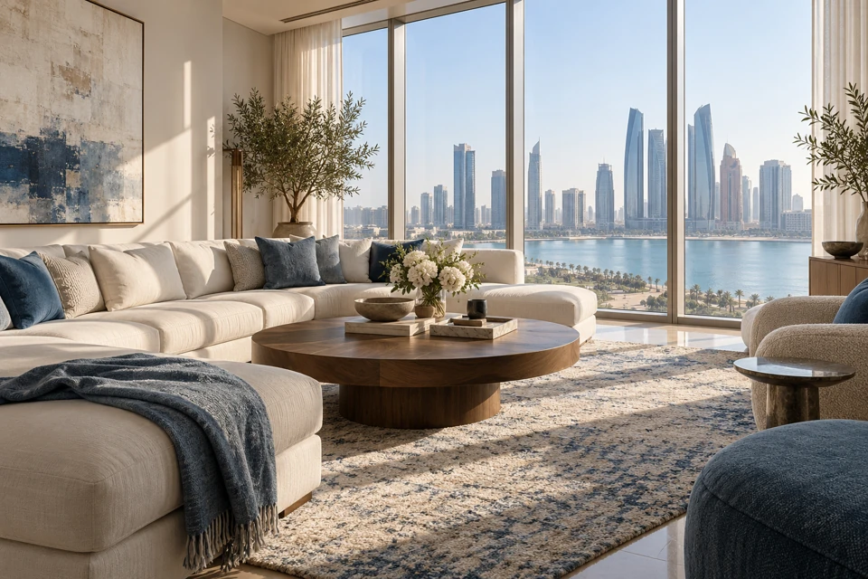 Bright illustrative apartment living room