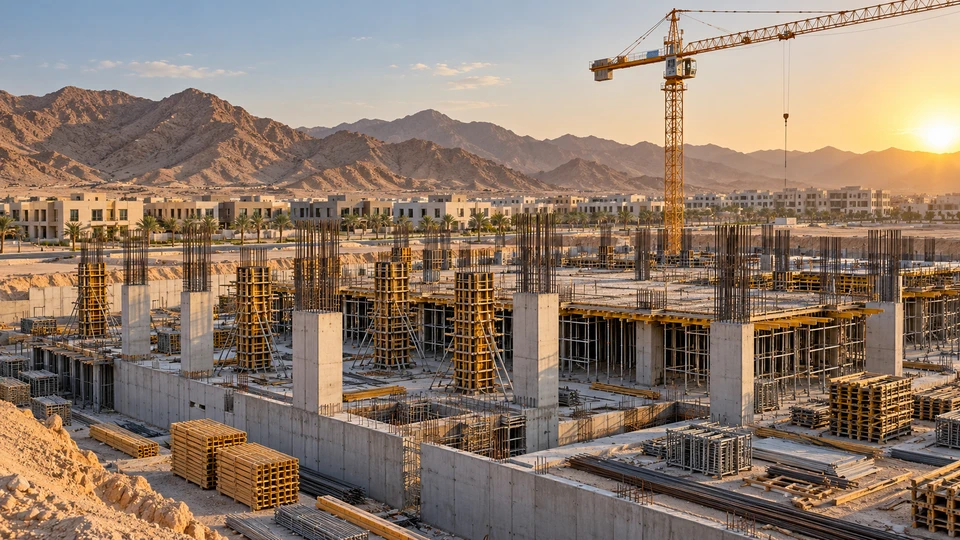 Representative Saudi Arabian construction and business scene