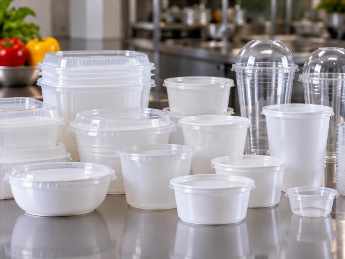 White Plastic Containers & Cups product range