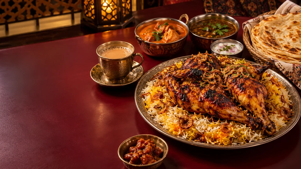 Illustrative desi food background
