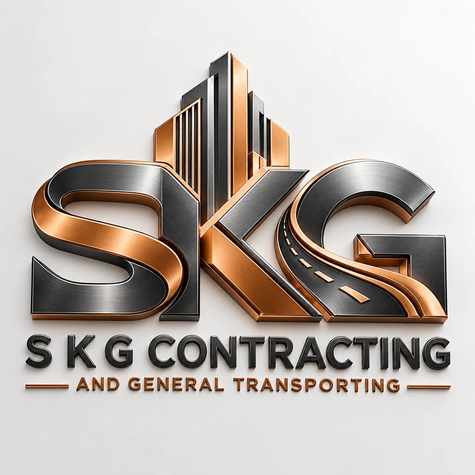 SKG 3D copper and graphite building logo