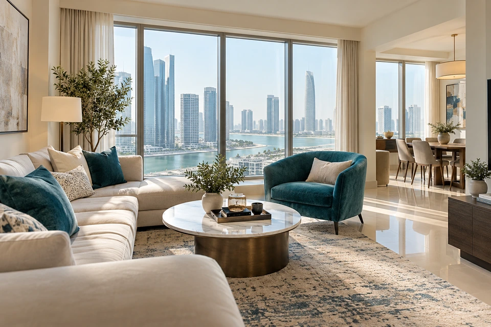 Contemporary apartment interior in Abu Dhabi
