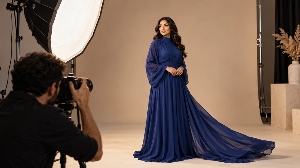 Fashion photography session in a studio