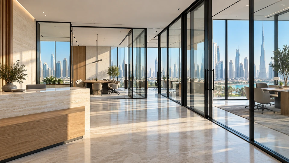 Glass & aluminium service setting